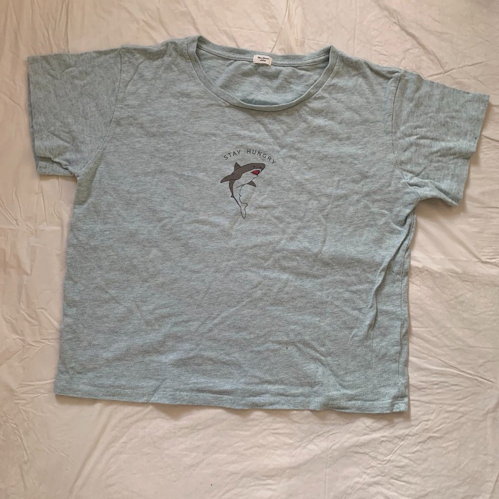 light blue shark tshirt